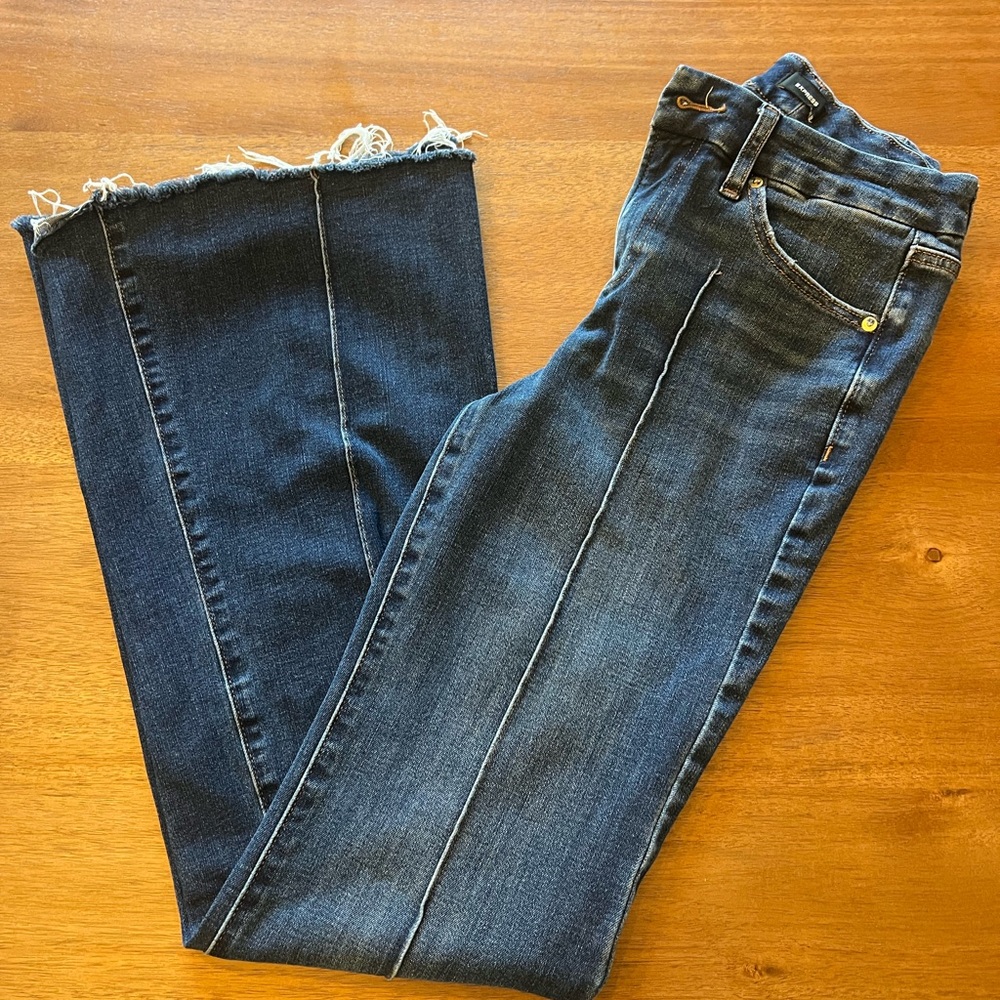 Express Dark Blue Center Seam Jeans